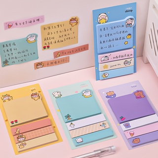 Giấy note kèm note phân trang đánh dấu hoạt hình cute (set gồm 4 tệp, mỗi tệp 20 tờ)
