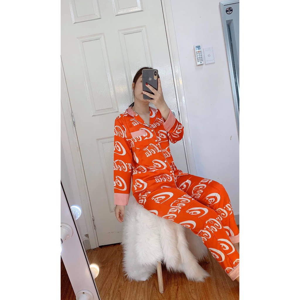 Đồ Bộ Pijama Satin Cao Cấp Tay Dài Quần Dài &lt;60Kg