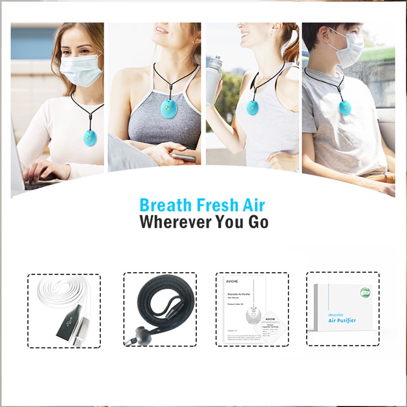 Aolon AVICHE W3 Version 3.0 2021 New Upgrade Air Purifier Negative Ion Necklace Wearable Personal Portable