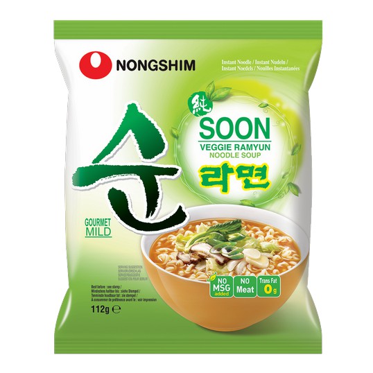 ( Bán sỉ ) Lốc 5 gói Mì chay Nongshim Soon Veggie Ramyun 112gr