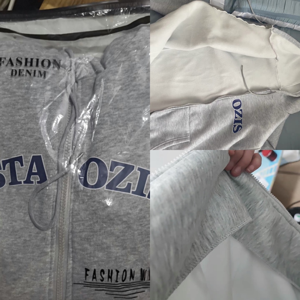 Áo khoác hoodie dáng rộng phối khóa kéo in họa tiết cá tính dễ phối đồ tùy chọn màu sắc cho nam