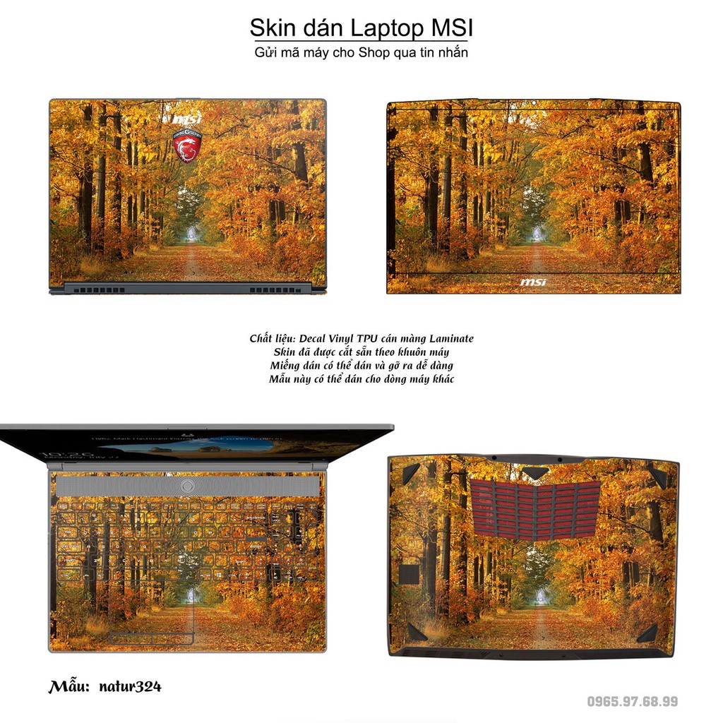 Skin dán Laptop MSI in hình thiên nhiên nhiều mẫu 12 (inbox mã máy cho Shop)