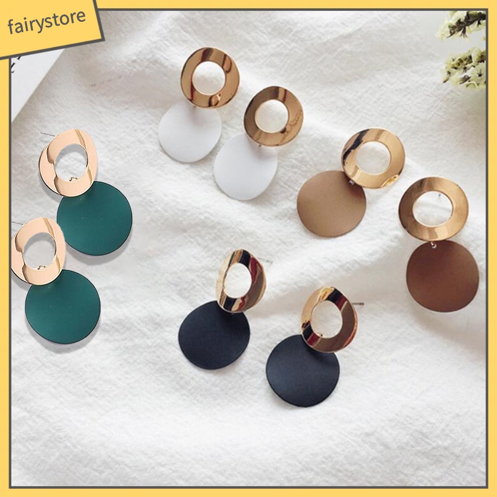 Bộ 2 Đôi Hoa Tai Thiết Kế Hình Học Cá Tính Cho Nữ