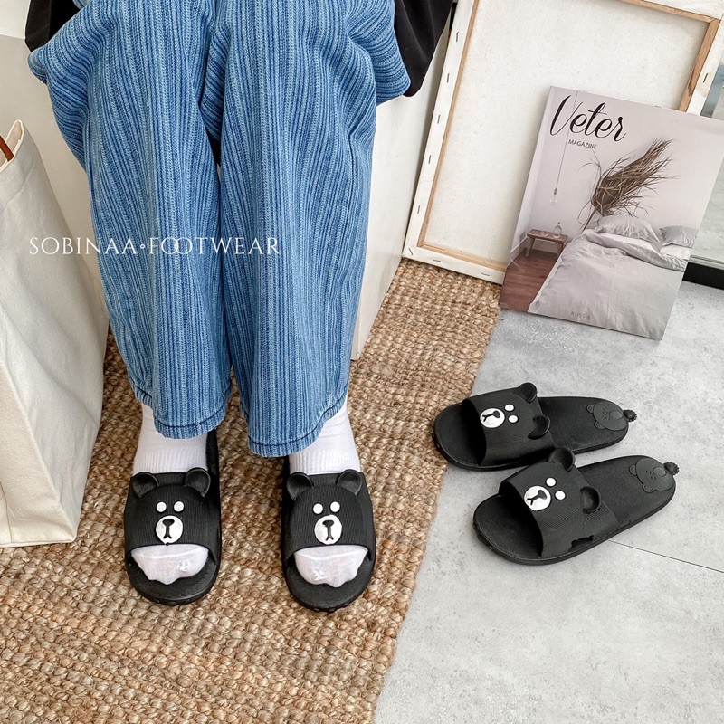 dép gấu đen siêu yêu