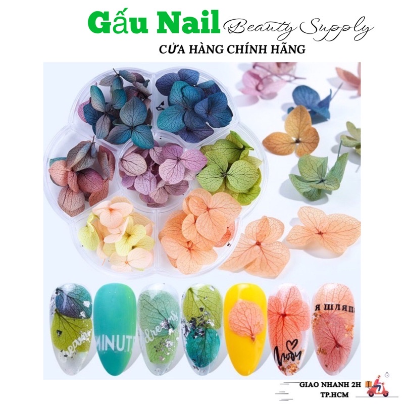 Hoa khô- hoa tú cầu - Set Hoa Khô -  Hoa Lụa Ẩn Gel Ẩn Bột Trang Trí Móng Làm Nail