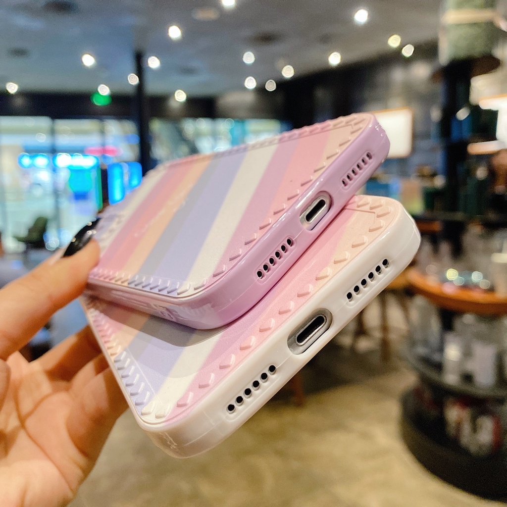 Ốp điện thoại hình trái tim màu cầu vồng thời trang cho OPPO A3S A5 A12E K1 K3 K5 K7 K9 RENO 3 6 R15X REALME X XT X2
