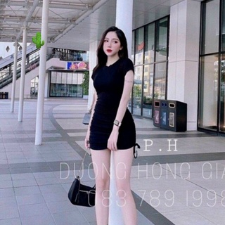 Đầm rút dây hai bên thun borip xinh pc