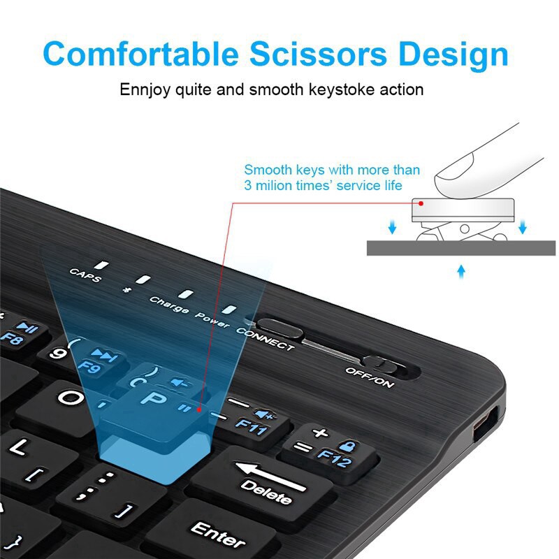 Bàn phím máy tính không dây và chuột mini kết nối Bluetooth dùng cho máy tính bảng, tivi, điện thoại MB33