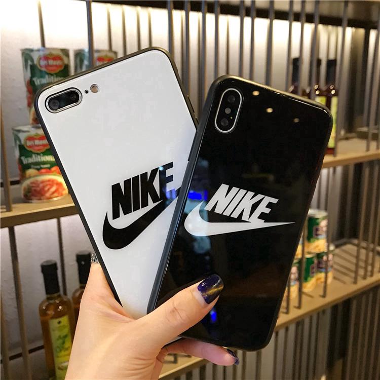 Ốp điện thoại mặt kính in logo NIKE thể thao cá tính bảo vệ cho iPhone 6/6S/6+/6S+/7/7+/8/8+/X/XR/XS/XSMax