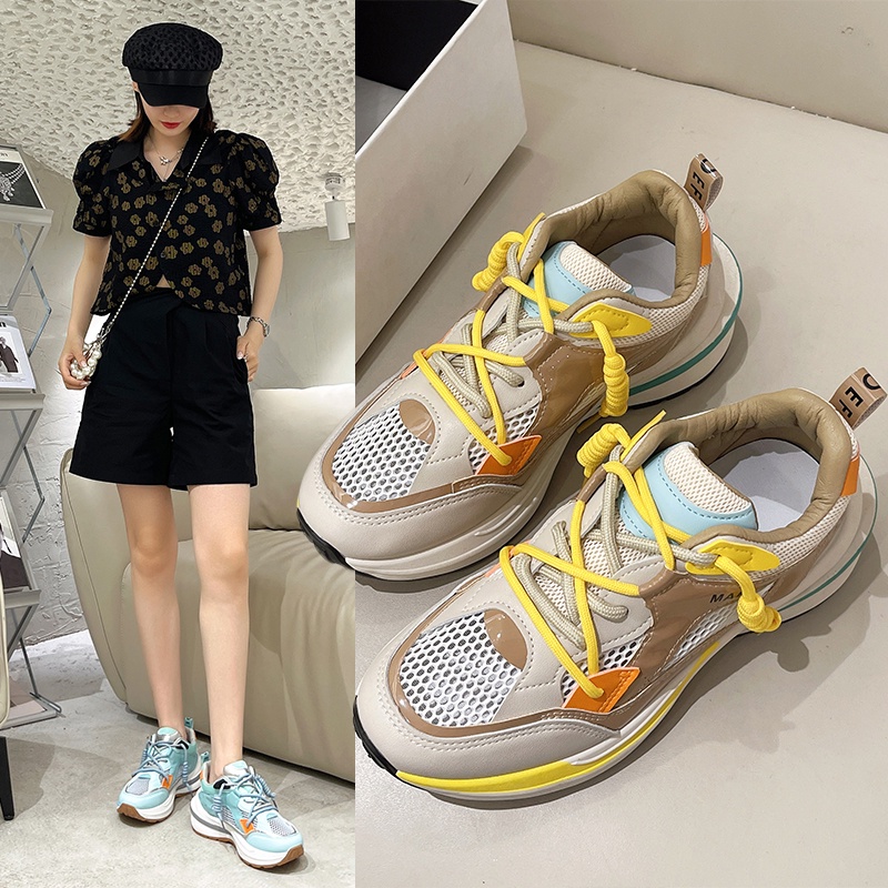 ❤️Giày Thể Thao Chạy Bộ Phối Lưới Thoáng Khí Phong Cách Hàn Quốc