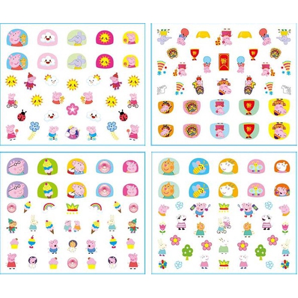 Bộ sticker dán móng họa tiết hoạt hình dễ thương