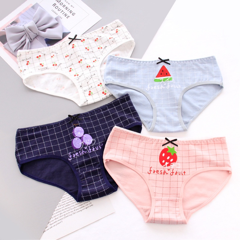 Quần lót nữ cotton hình trái cây dễ thương