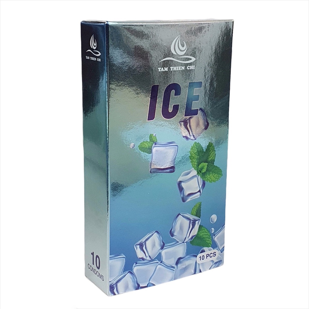 Hộp 10 Cái Bao Cao Su Tâm Thiện Chí ICE Siêu Mát Lạnh Tăng Khoái cảm - Kéo dài thời gian