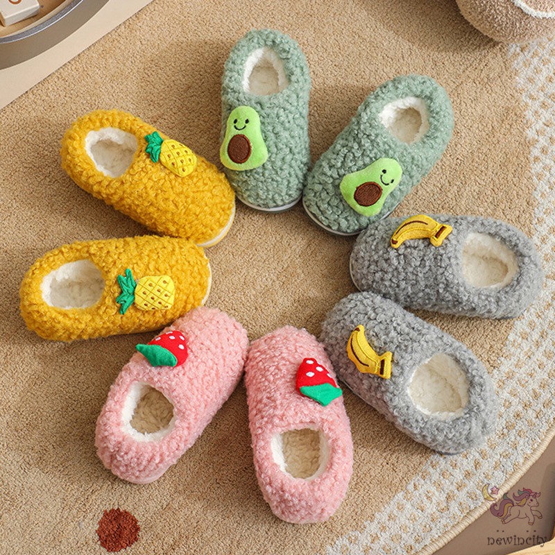 Dép Bông Đi Trong Nhà Hình Trái Cây Phong Cách Hàn Quốc Cho Bé