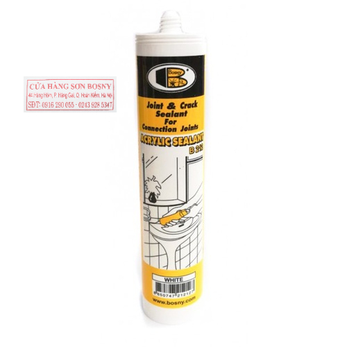 Keo silicone ACRYLIC SEALANT  BOSNY trét kín các khe hở vết nứt, góc cạnh cửa và lỗ đinh