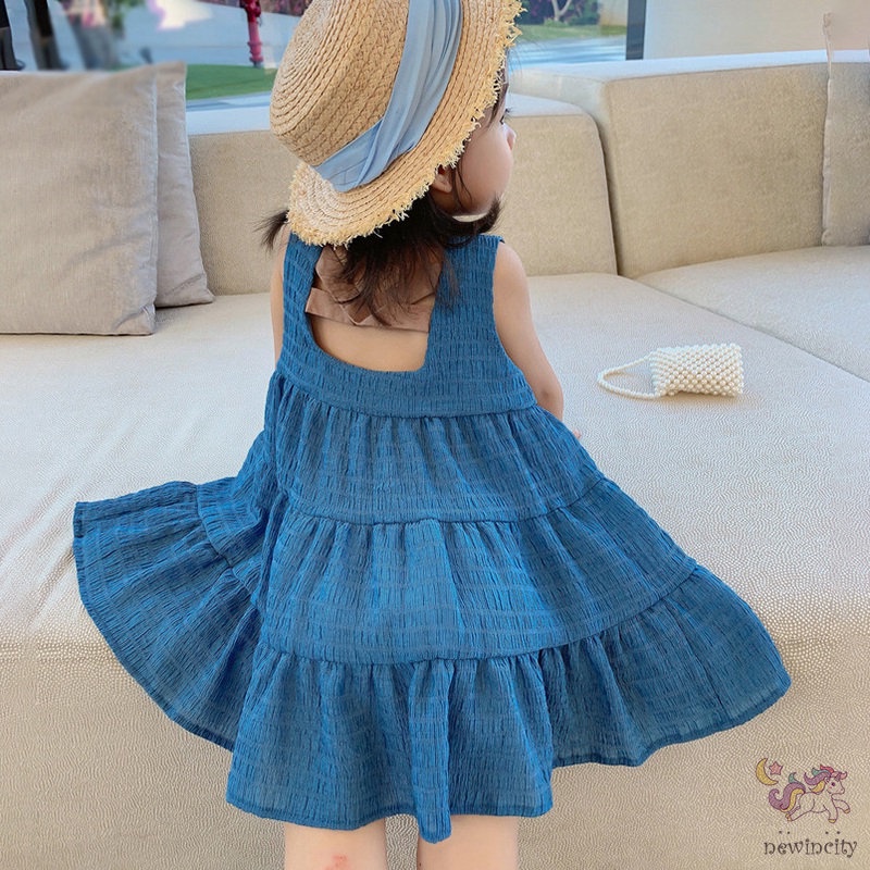 Đầm Sát Nách Thời Trang Hàn Quốc Đáng Yêu Cho Bé Gái