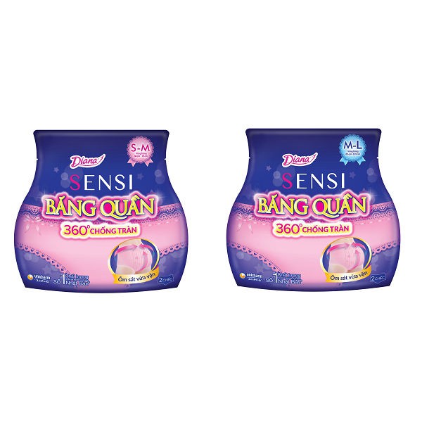 BĂNG VỆ SINH DIANA SENSI BAN ĐÊM DẠNG QUẦN S-M / M-L