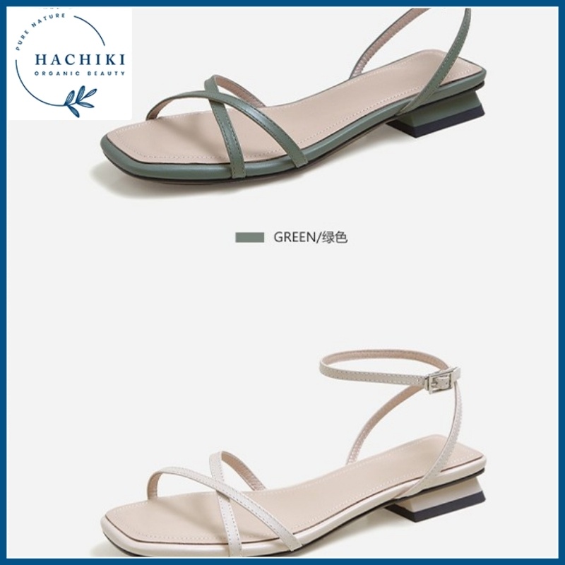 Sandal nữ đi học đế vuông 3p thời trang cao cấp HACHIKI Sandal nữ bền đẹp 2 quai chéo nữ tính G04