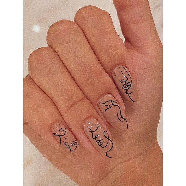 Sticker 3D Face One Line - Hình dán móng R355