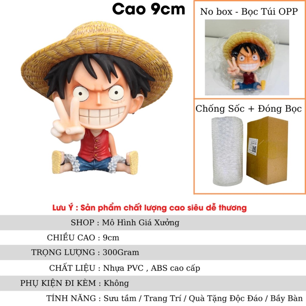 Mô hình One Piece chibi Luffy cực dễ thương cao 9cm , figure one piece , mô hình giá xưởng