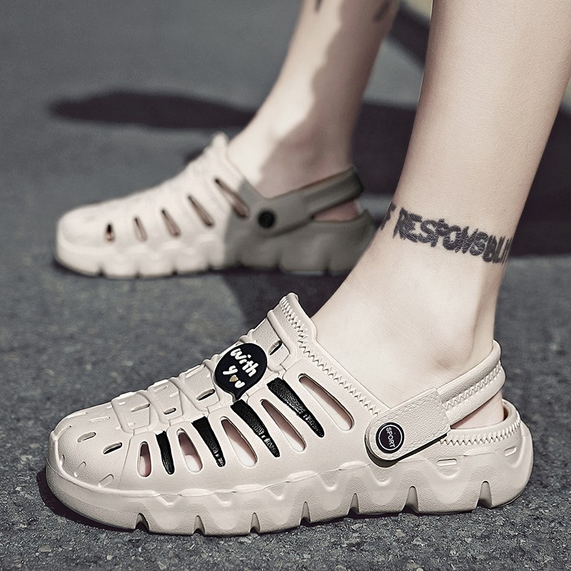 Giày sandal nam bằng nhựa đơn giản thoải mái thời trang đi biển