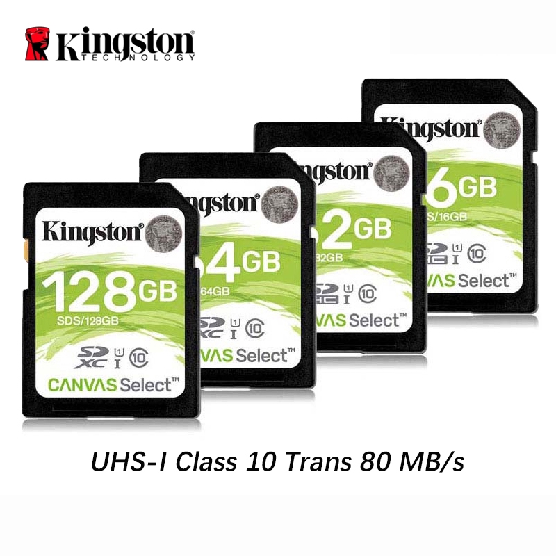 Thẻ nhớ SD Kingston dung lượng 16GB 32GB 64GB 128GB tốc độ truyền dữ liệu 80mb/s class 10 UHS-I U1 SDS SDHC SDXC