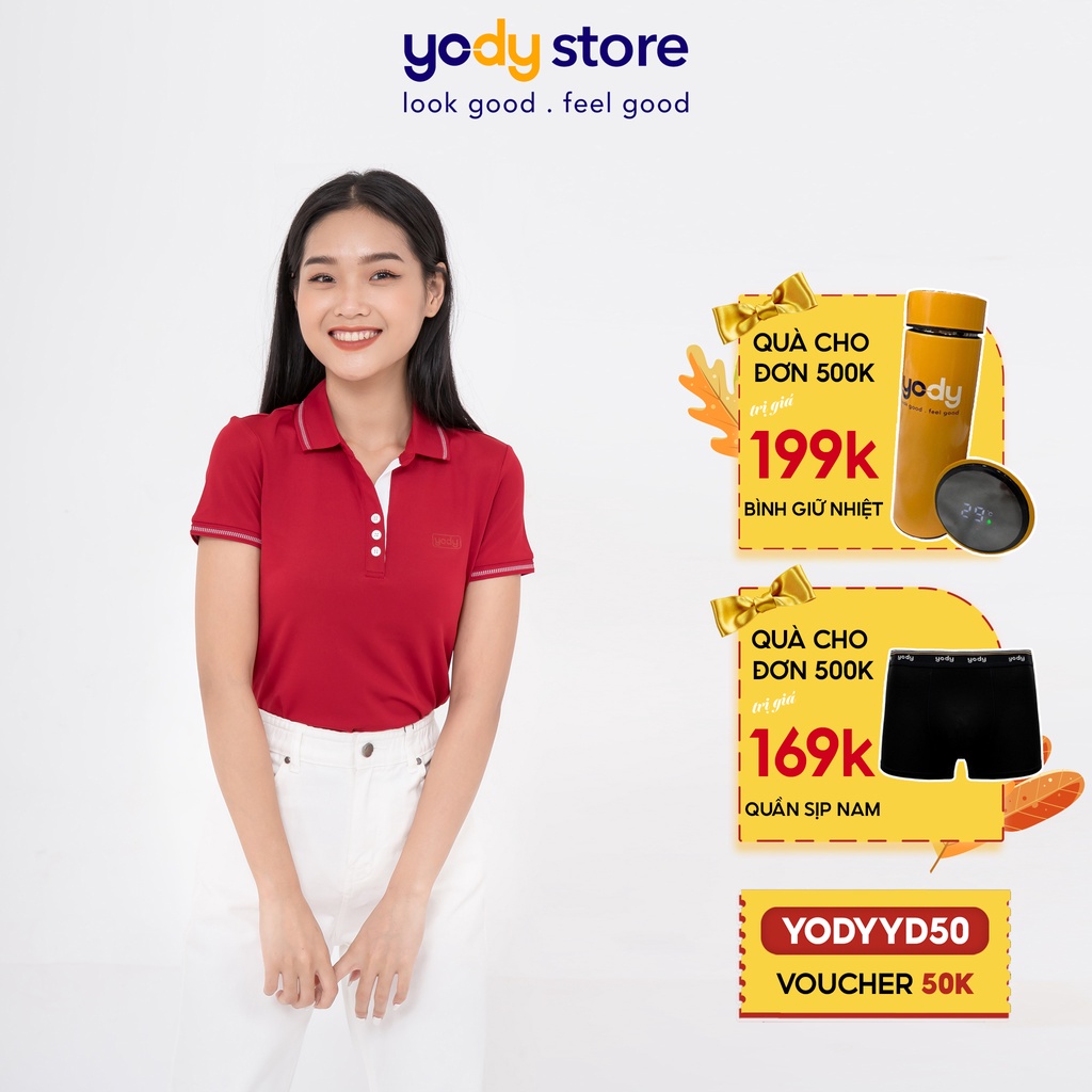 Áo Thun Polo Nữ Coolmax Lacoste YODY Áo Thun Nữ Có Cổ Trẻ Trung,Thanh Lịch,Thấm Hút Tốt YODY - APN3516