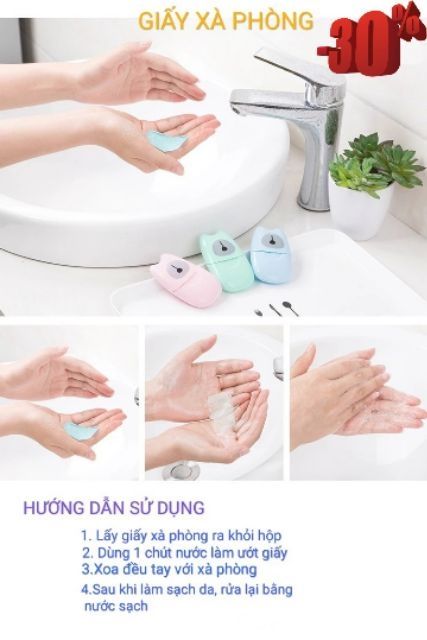 XÀ PHÒNG GIẤY RỬA TAY-SOAP PAPER-XÀ BÔNG (giá rể) [Giá sỉ]