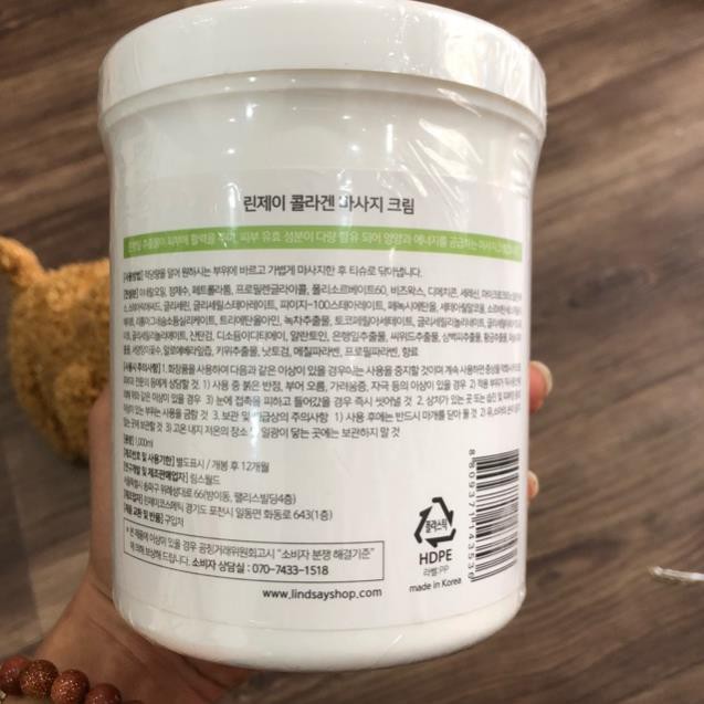 Kem massage Collagen Hàn Quốc LINDSAY- Dùng cho spa- Thẩm mỹ viện