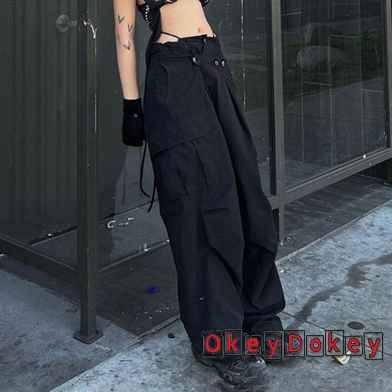 Quần Dài Nữ Ống Rộng Nhiều Túi Màu Sắc Thời Trang Mùa Xuân