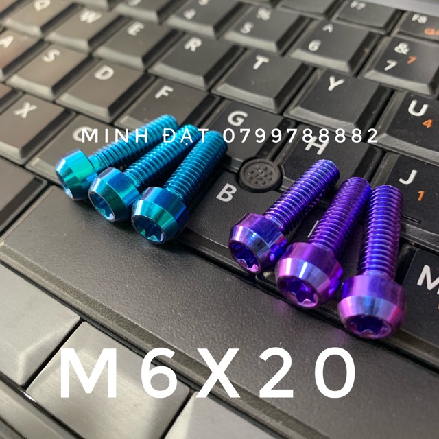 Ốc Titan gr5 6li2p Đầu Trụ Gắn Nhiều Vị Trí Xe