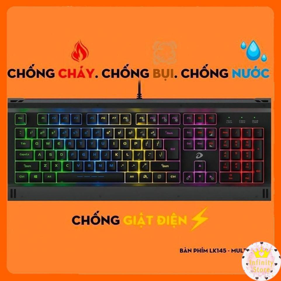 [Mã 33ELSALE hoàn 7% đơn 300K] BÀN PHÍM GIẢ CƠ DAREU LK145 LED RAINBOW INFINY DECOR