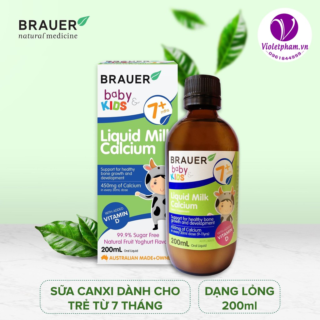 Bổ sung Canxi sữa Brauer cho bé từ 7 tháng tuổi (200ml)