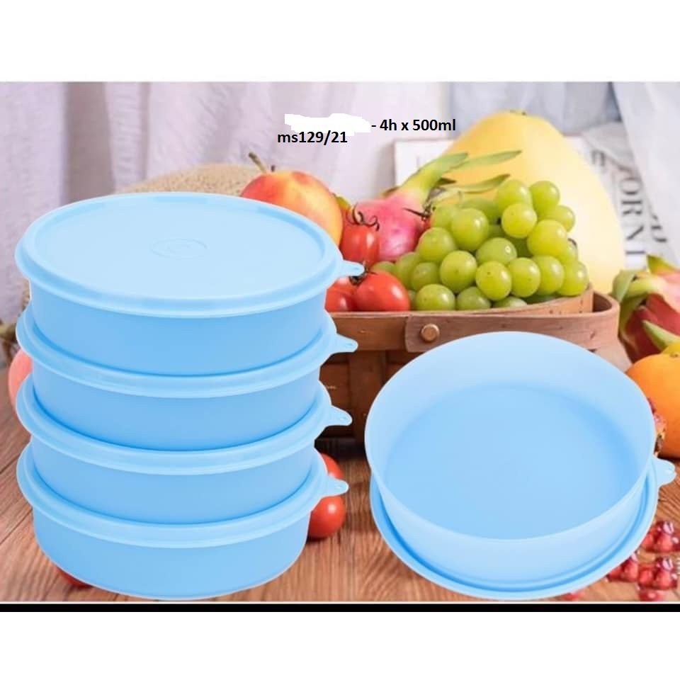 Bộ 4  hộp tròn bảo quản thực phẩm ngăn mát tủ lạnh Tupperware TU38