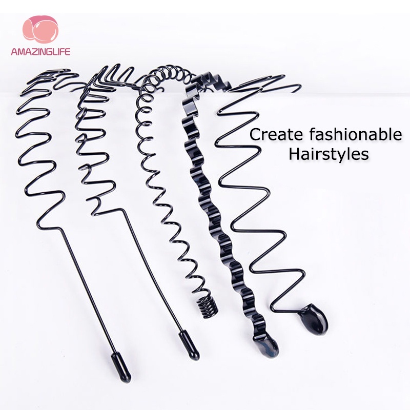 Băng Đô Cài Tóc Kim Loại Chống Trượt Màu Đen Đơn Giản Thời Trang Cho Nam Và Nữ