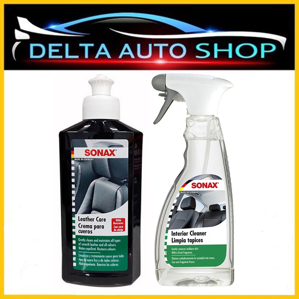 COMBO Dung dịch làm sạch nội thất SONAX Interior Cleaner & Kem bảo dưỡng ghế da SONAX Leather Care