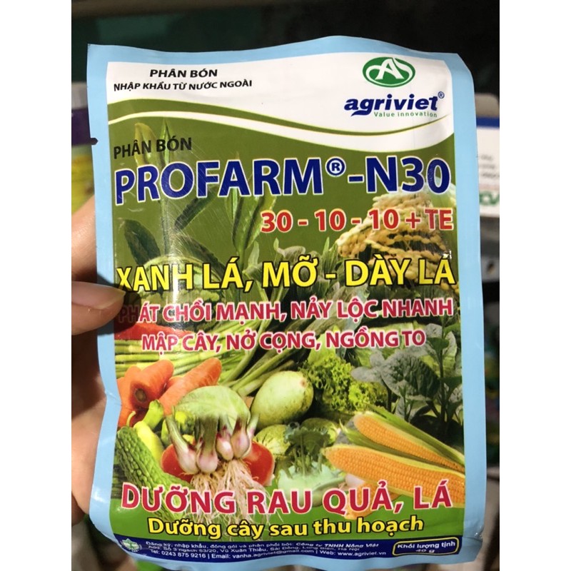 Siêu Lân PROFARM -N30 30-10-10+TE bật chồi-nảy lộc-mập cây