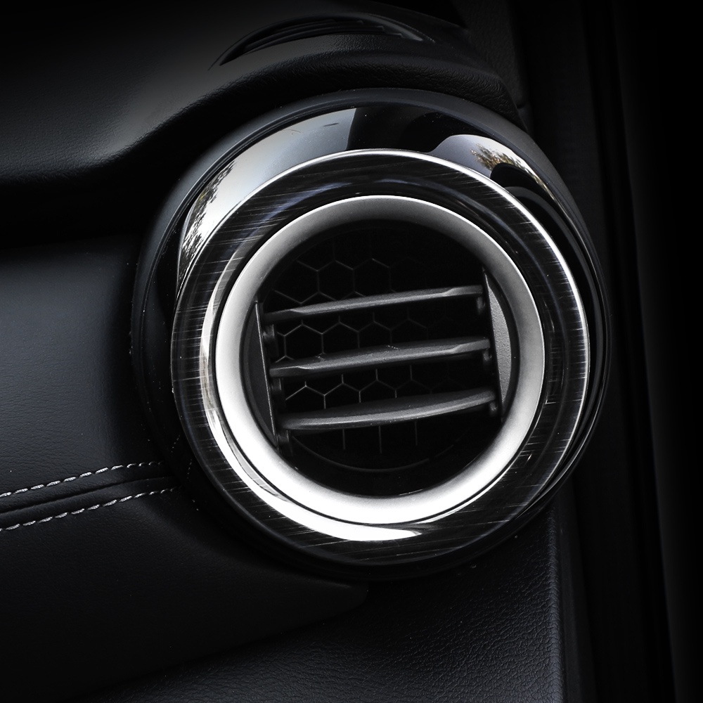 Set 2 Miếng Dán Trang Trí Lỗ Thông Khí Xe Hơi Nissan Kicks 2016-2021 Bằng Thép Không Gỉ