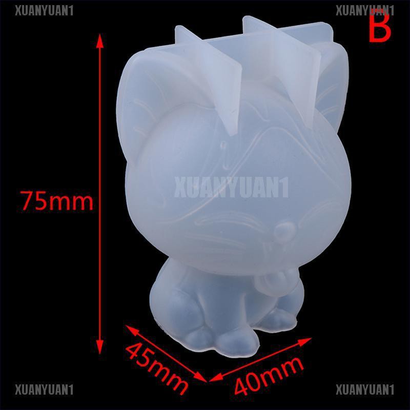 [XUANYUAN1] Khuôn Silicon Trong Suốt Hình Ngựa / Mèo Làm Nến DIY