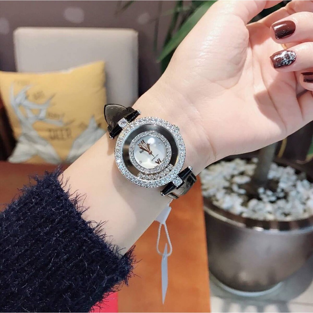 Đồng Hồ Royal Crown Nữ 3628 Dây Da Đen 32mm