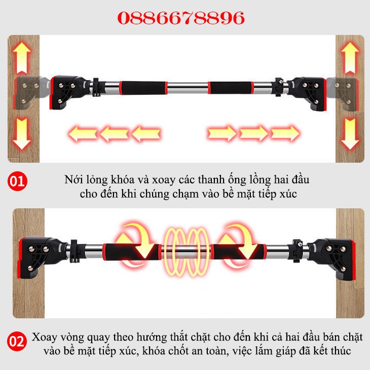 Xà Đơn trong nhà THẾ HỆ MỚI-CAO CẤP, điều Chỉnh từ 75cm - 160cm với thiết kế "AN TOÀN VƯỢT TRỘI" ( BẢO HÀNH 1 NĂM)