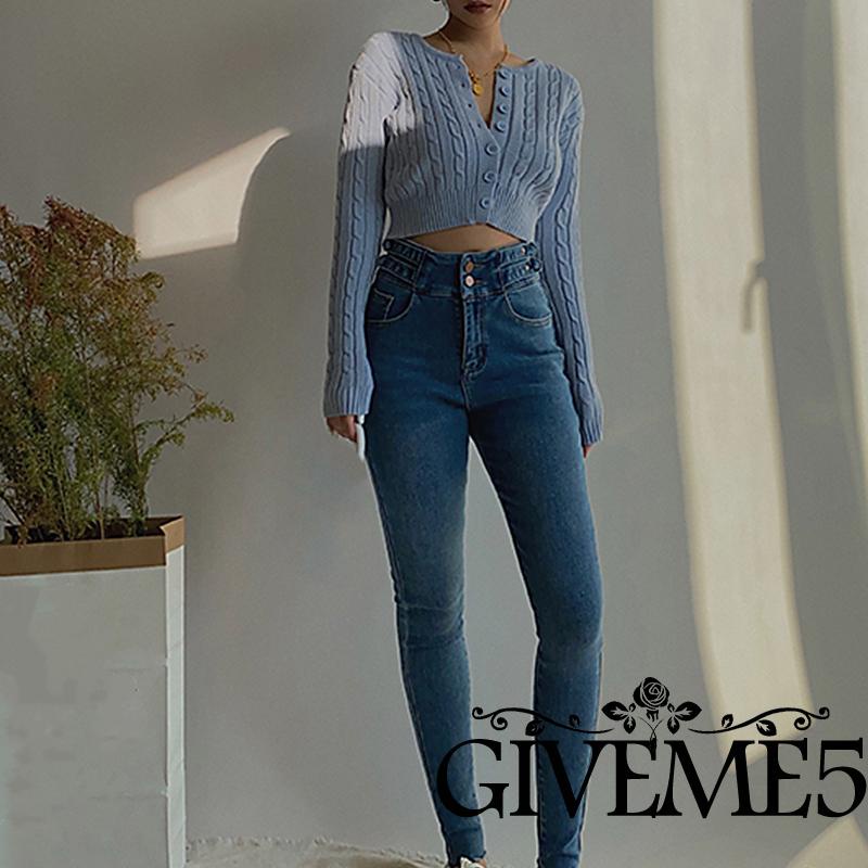 Áo khoác cardigan dệt kim tay dài cổ tròn màu sắc thời trang cho nữ