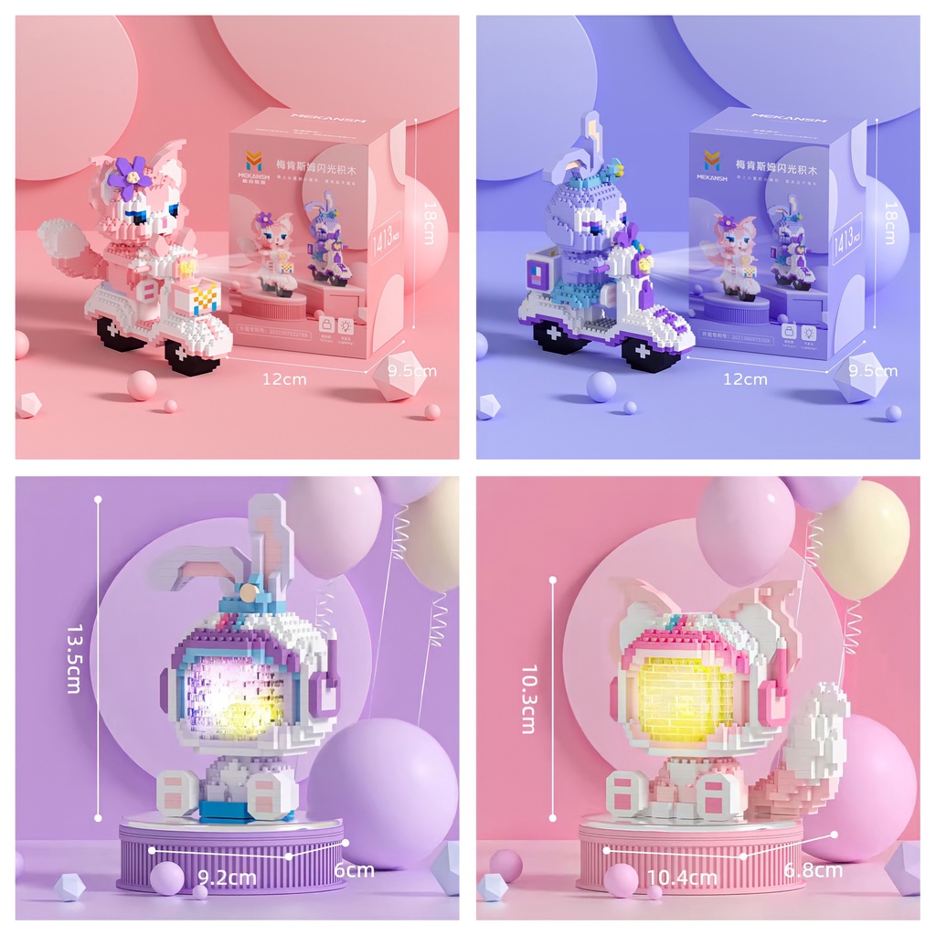 Đồ Chơi Lắp Ráp Xe Đua Lego Stella / LinaBell Phi Hành Gia, Motor Đèn Led 3D
