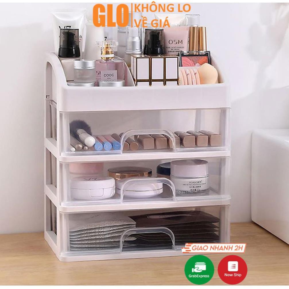 Kệ Đựng Mỹ Phẩm Đồ Trang Điểm Trang Sức 4 Tầng Ngăn Kéo Tiện Dụng GloShop