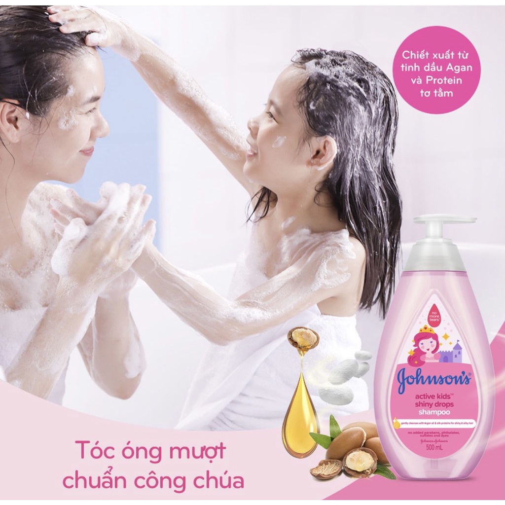 Dầu gội Johnson'Baby các loại cho bé gái Chắc Khỏe - Óng Mượt - Thơm Mát chai 500ML