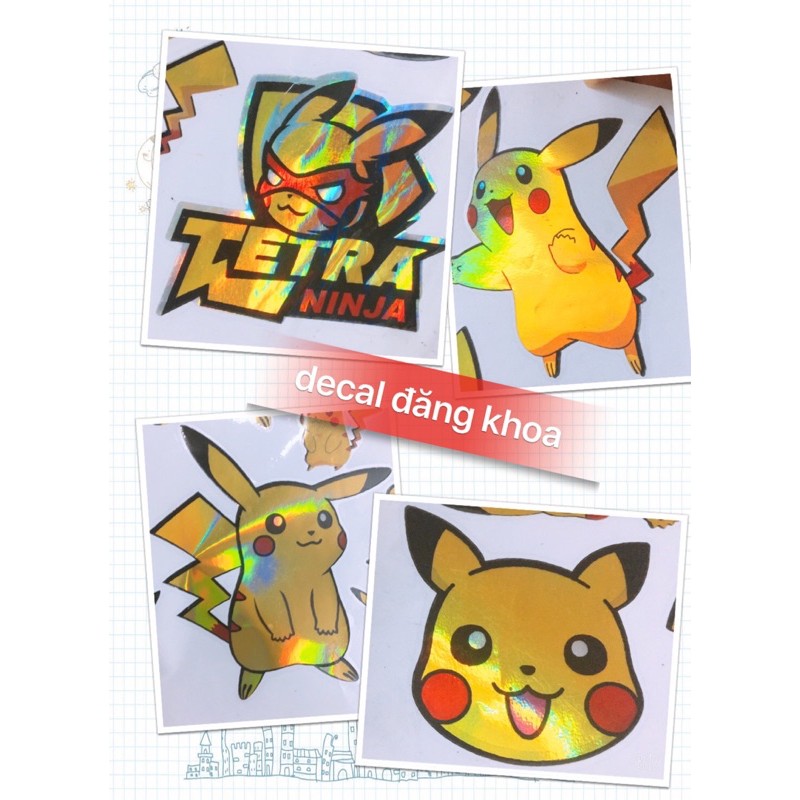 Tem hình dám 7 màu PIKACHU siêu đẹp (11cm)