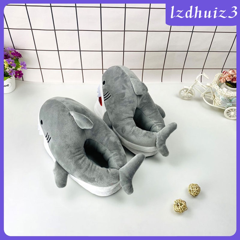 Dép Đi Trong Nhà Đế Mềm Dày Thoải Mái Hình Cá Mập Hoạt Hình Dễ Thương Mùa Đông Cho Cặp Đôi Nam Và Nữ