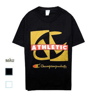 Áo thun phông nam đẹp tay ngắn form rộng unisex cổ tròn cotton CHAMP hình in nhũ nổi bật bền đẹp CH001