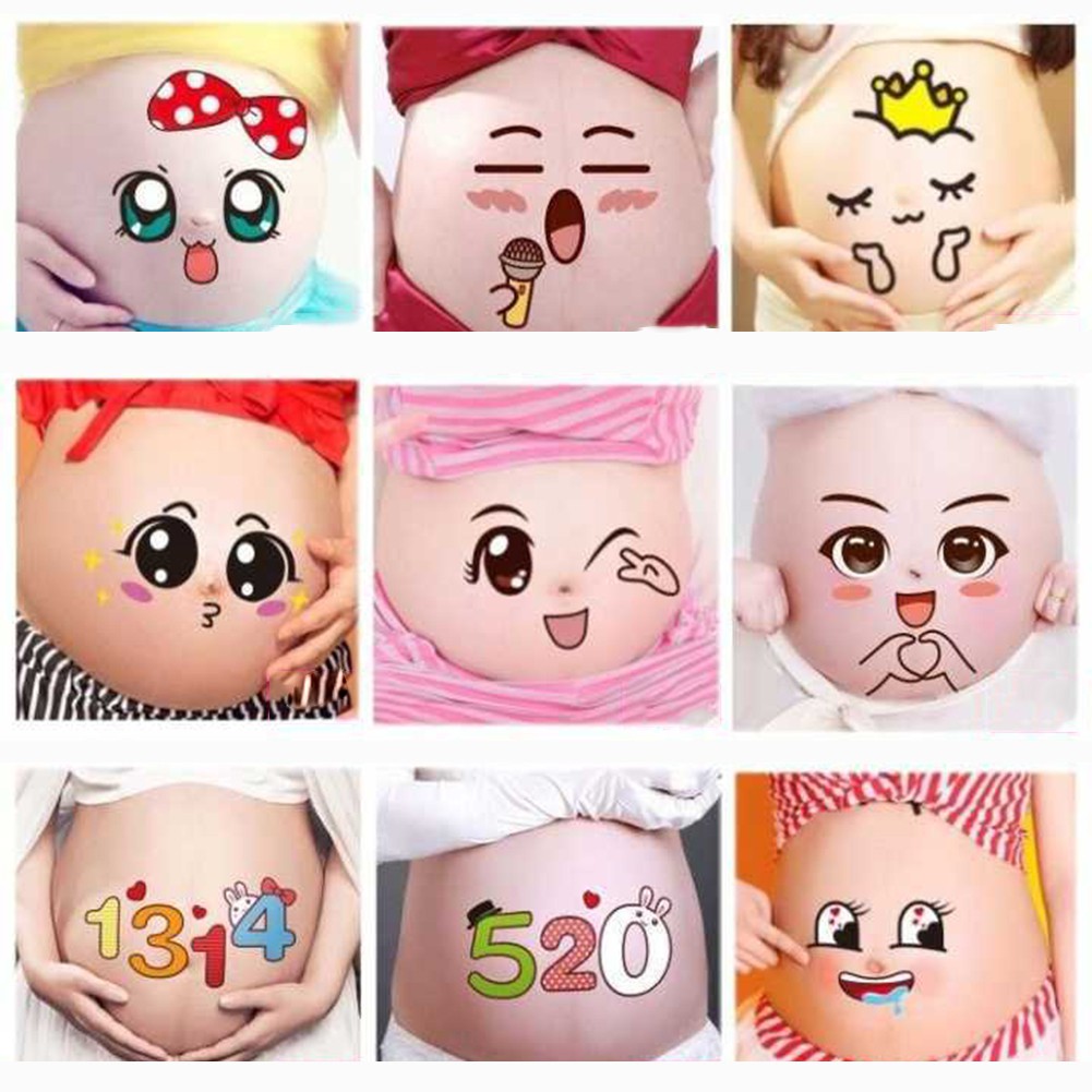 Bộ 2 Miếng Dán Chụp Ảnh Dễ Thương Cho Mẹ Bầu