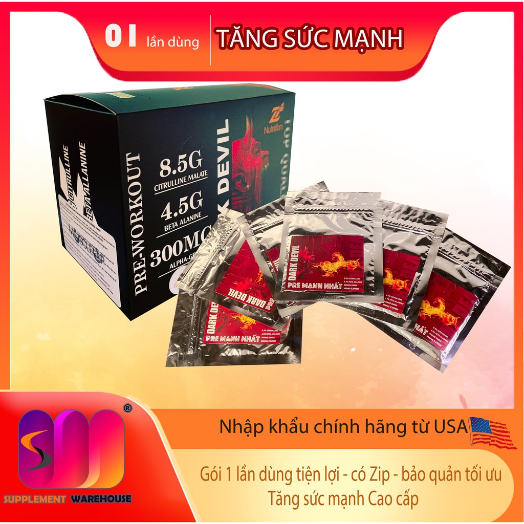 Thực phẩm tăng cường tập luyện Z Nutrition Dark Devil - 1 lần dùng tiện lợi